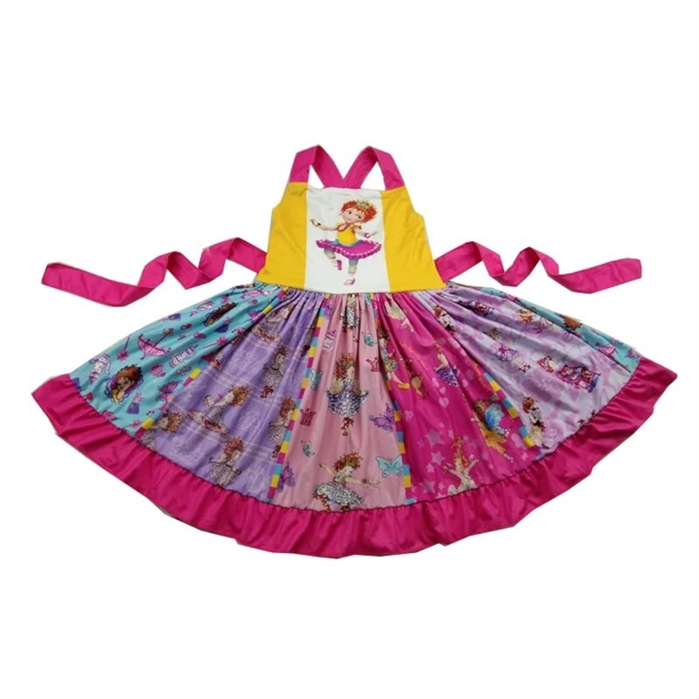 Girls Multicolor Ballerina Print Party Dress big twirl